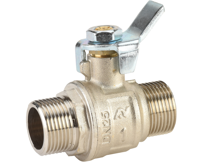 Brass ball valve 502 BSP male/male silicone free lever 3/8''